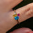 Pansexual 3 Stone Cluster Ring