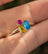 Pansexual 3 Stone Cluster Ring