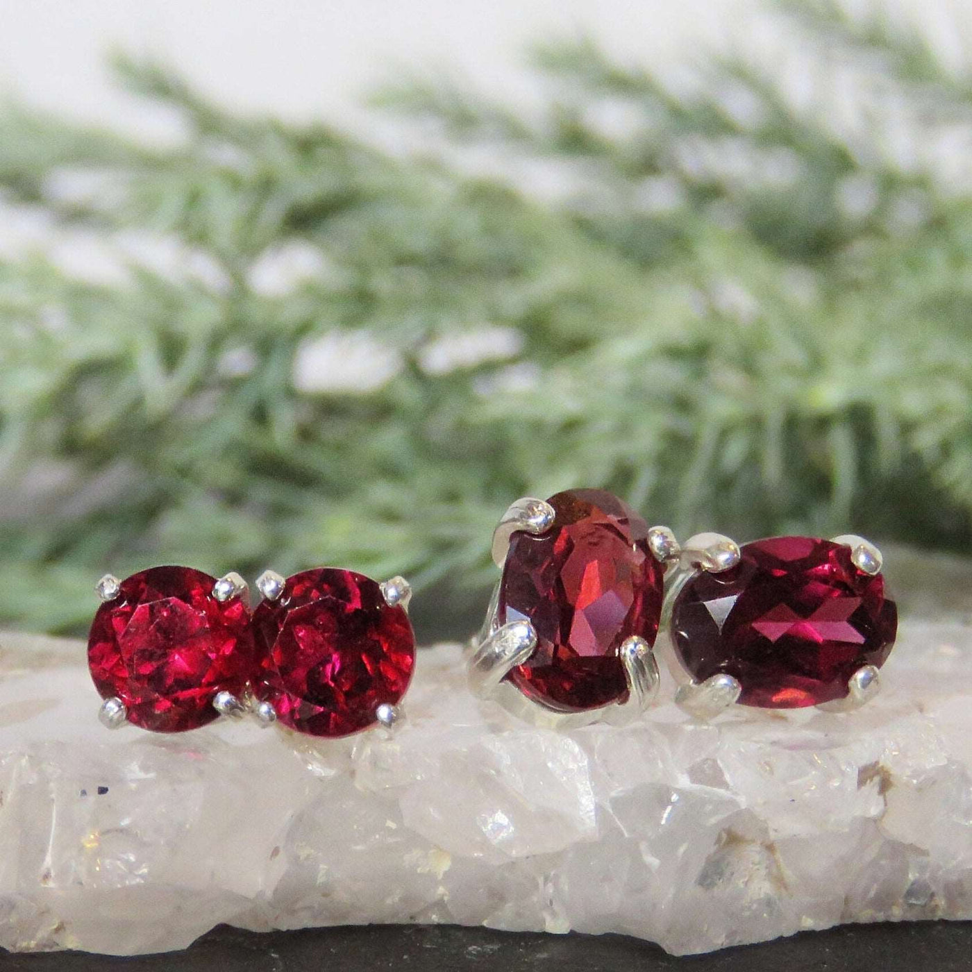 Garnet Studs Earrings