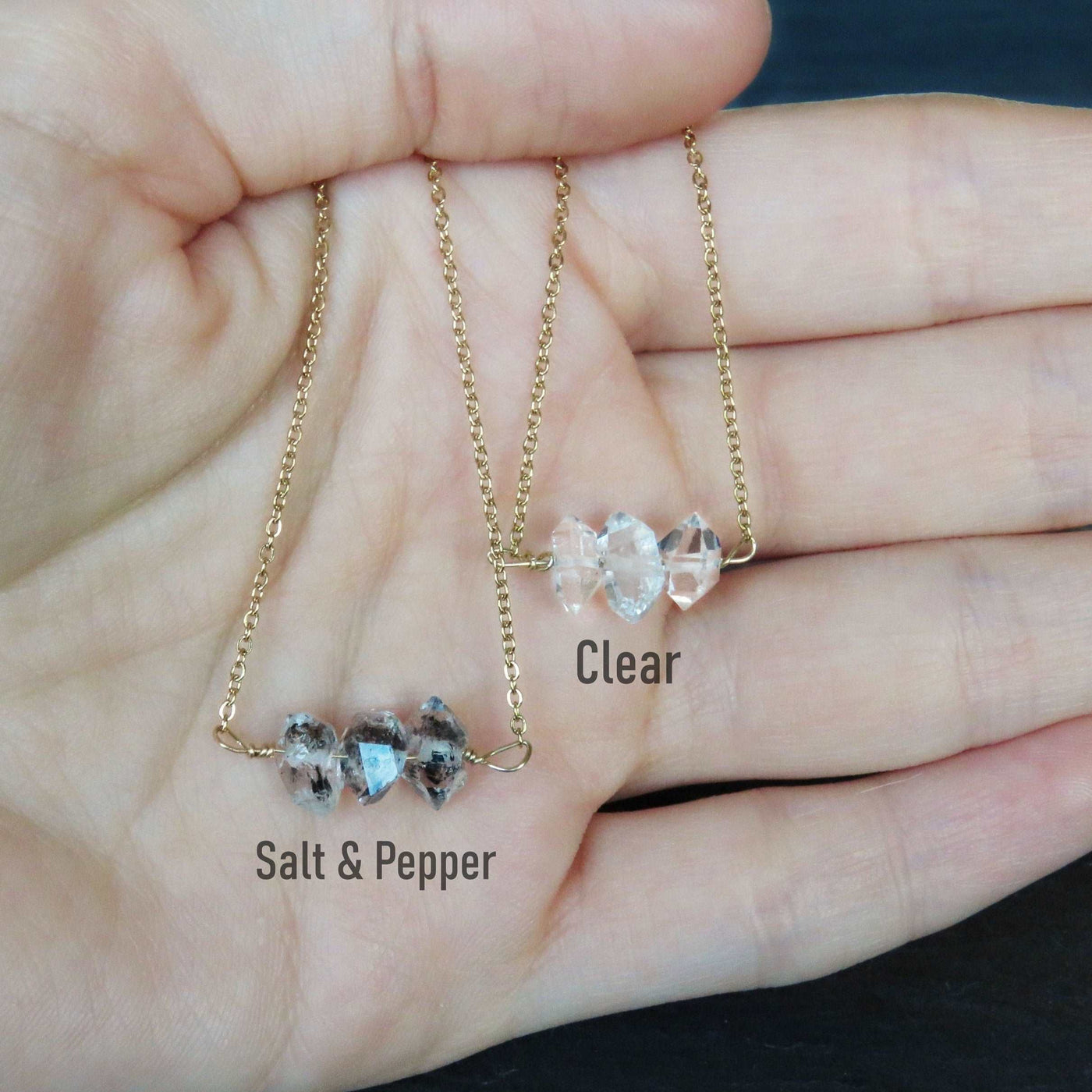 Herkimer Diamond Bar Necklace