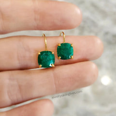 THE ASHERA - NATURAL EMERALD DANGLE EARRINGS