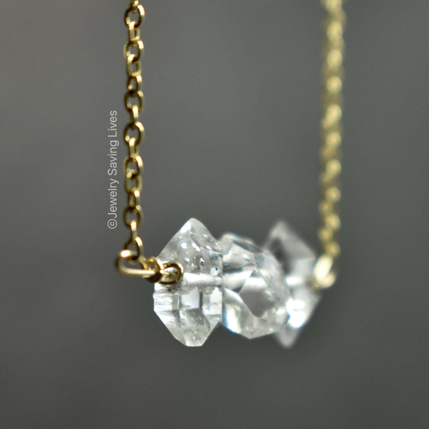 Herkimer Diamond Bar Necklace