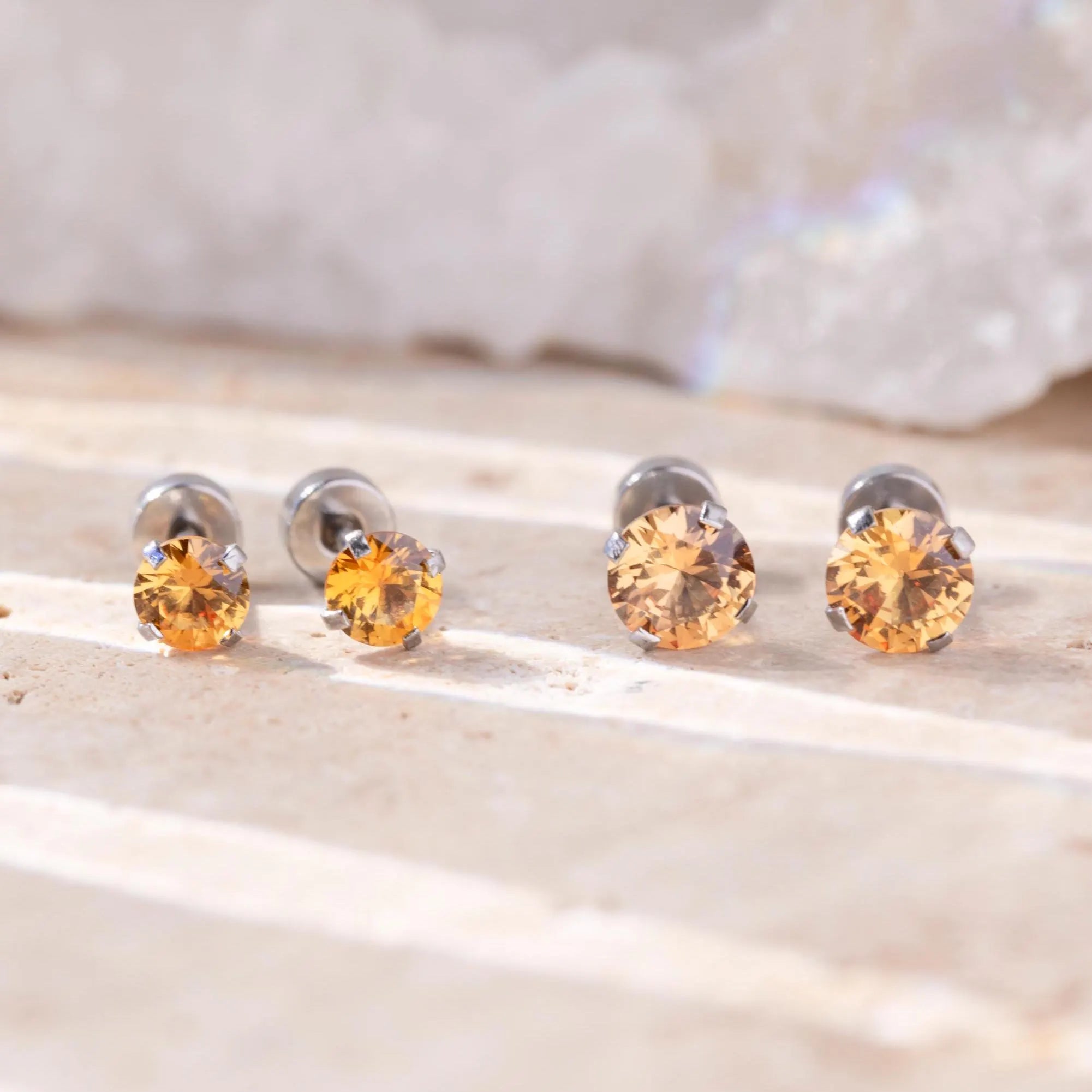 Citrine Stud Earrings