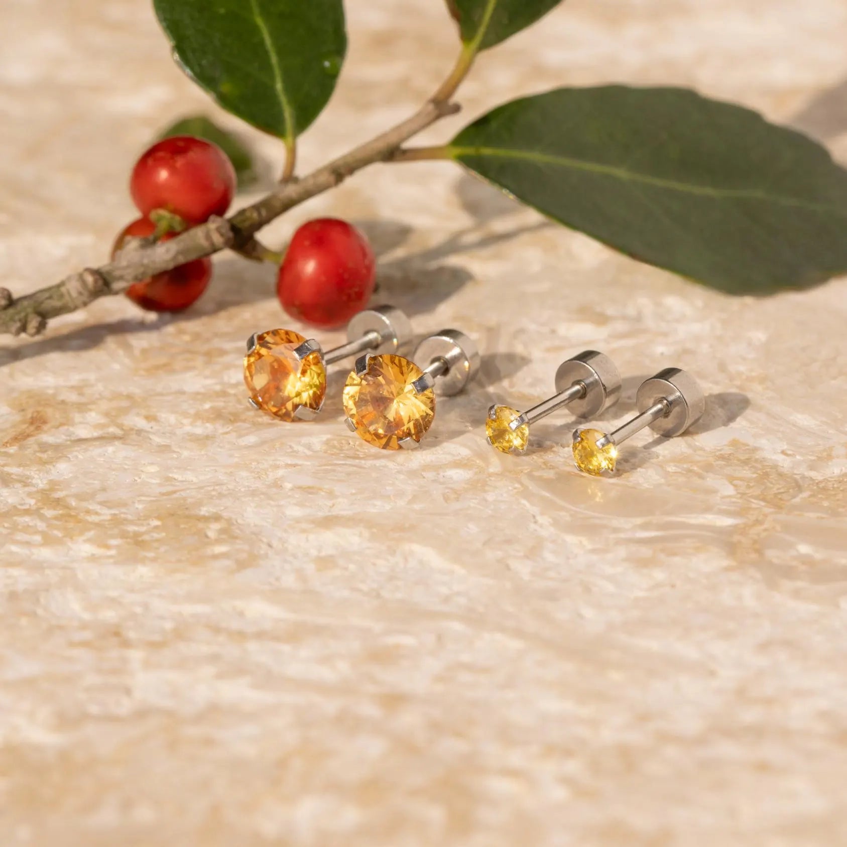 Citrine Stud Earrings