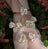 Moissanite 3 Stone Cluster Ring