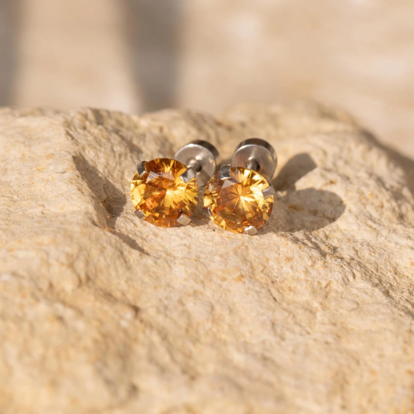 Citrine Stud Earrings