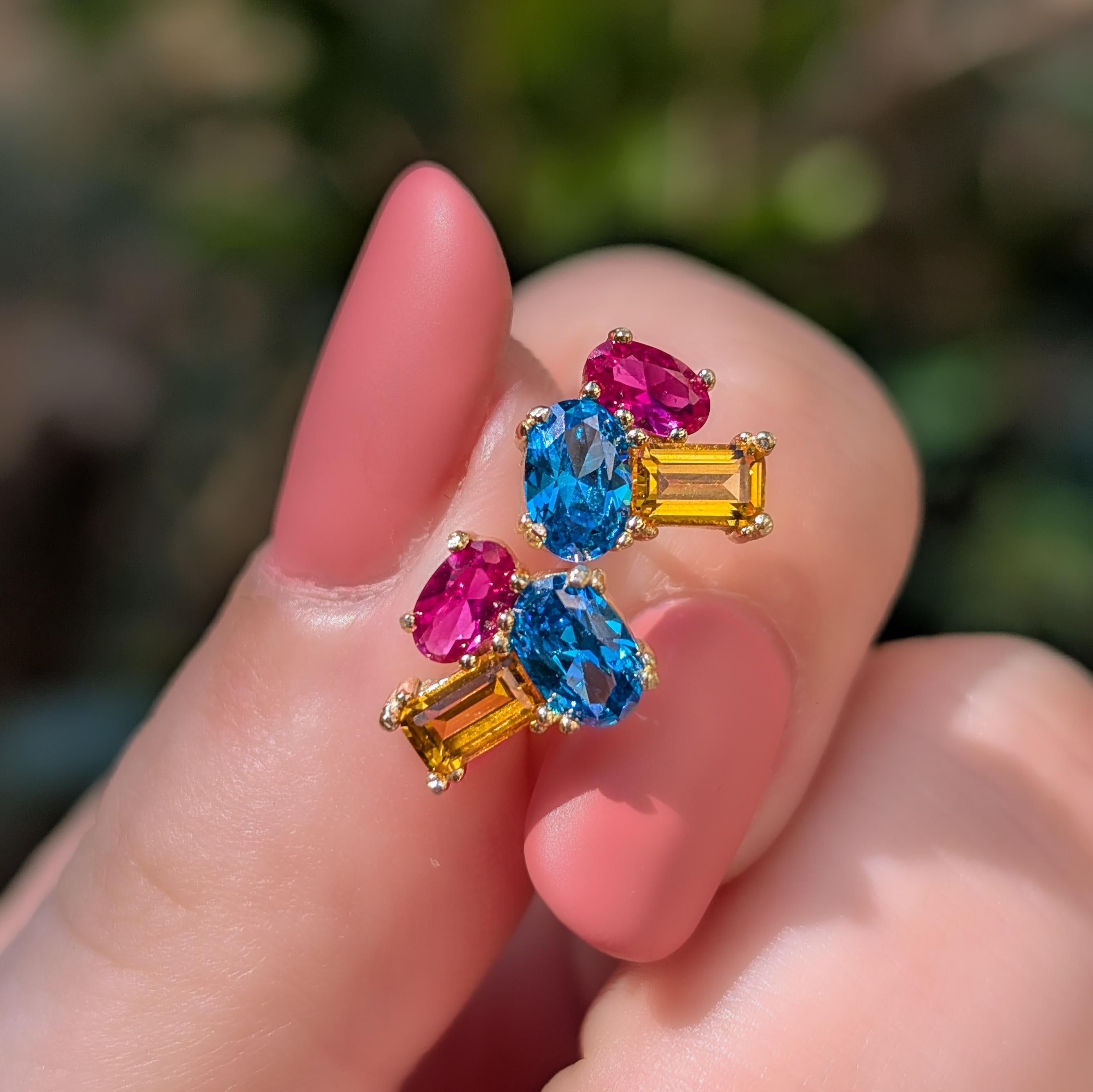 The Elia - Pansexual Flag Small Cluster Studs