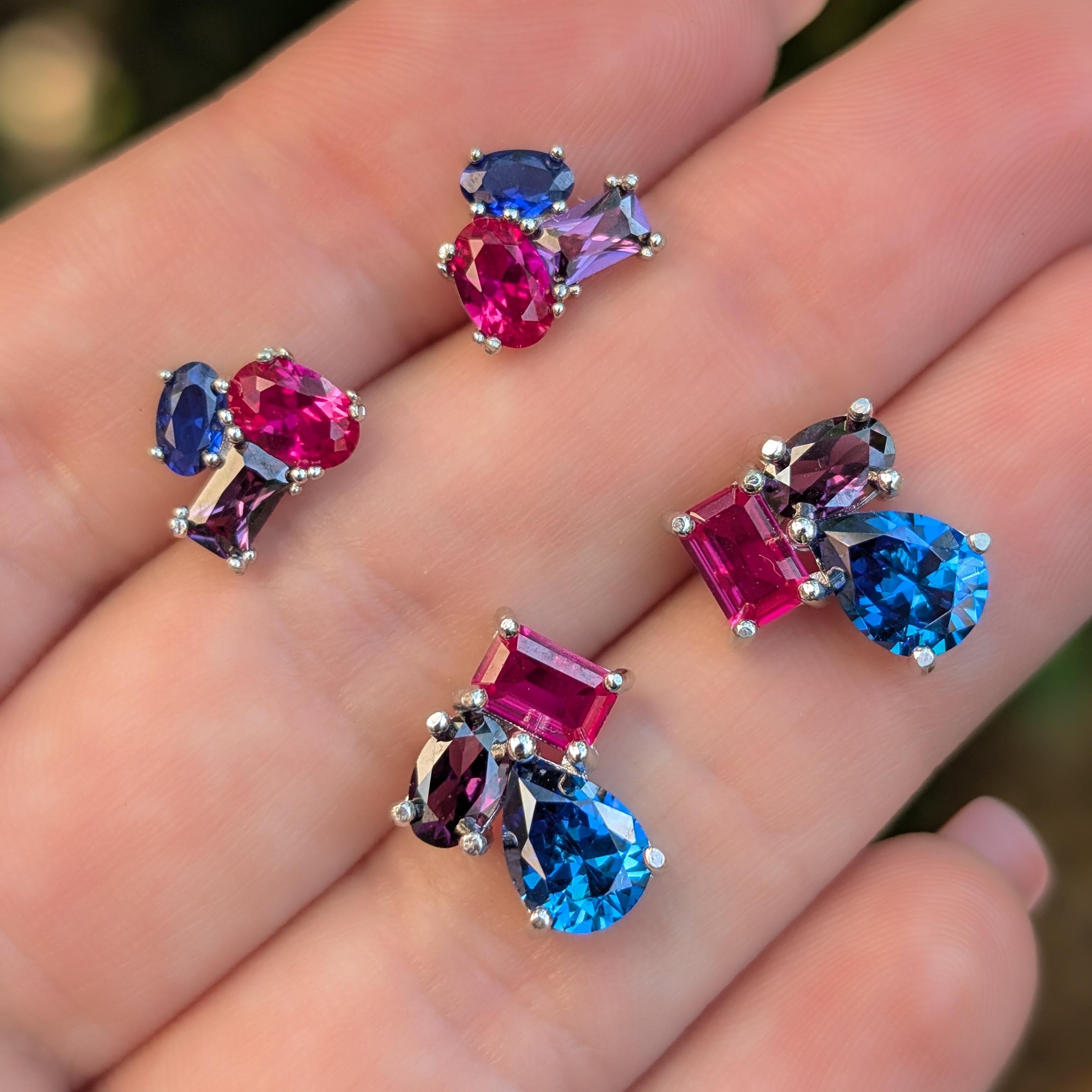 The Elia - Bisexual Flag Small Cluster Studs
