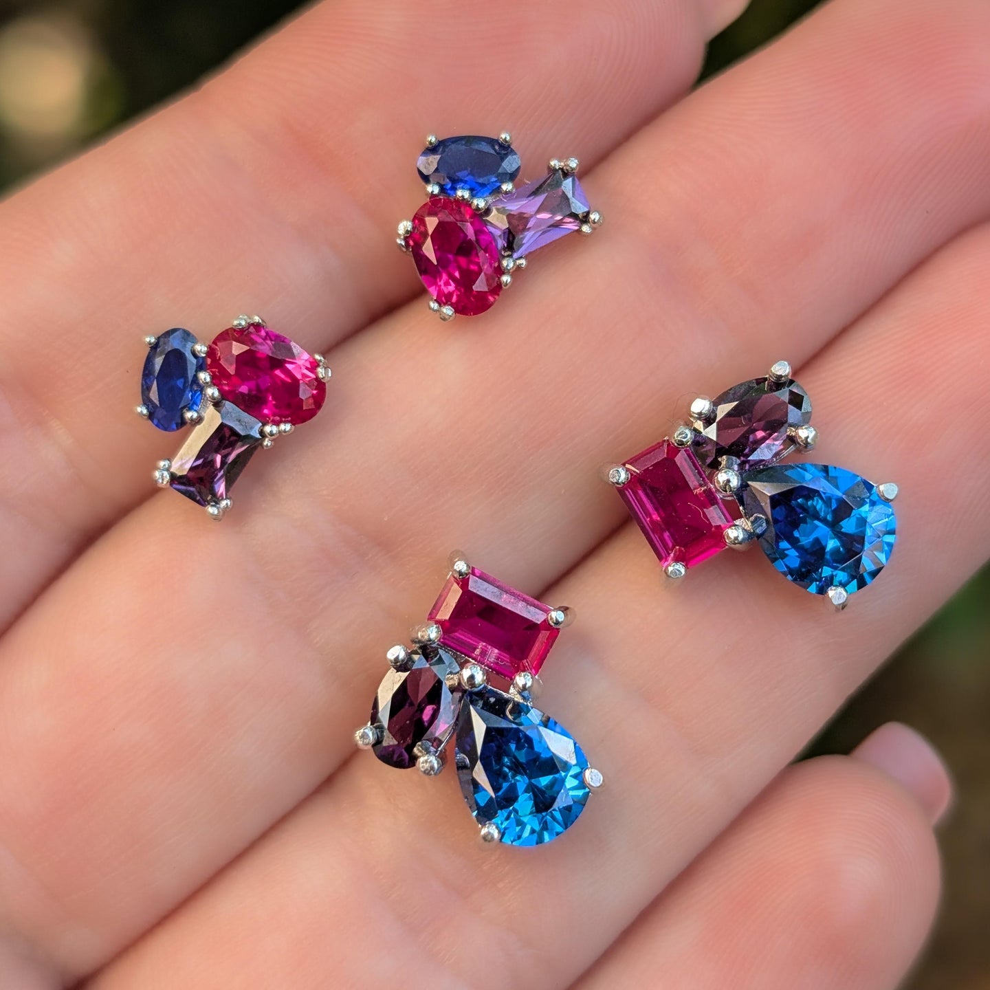 The Elia - Bisexual Flag Small Cluster Studs