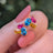 The Elia - Pansexual Flag Small Cluster Studs