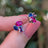 The Elia - Bisexual Flag Small Cluster Studs