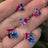 The Elia - Bisexual Flag Small Cluster Studs