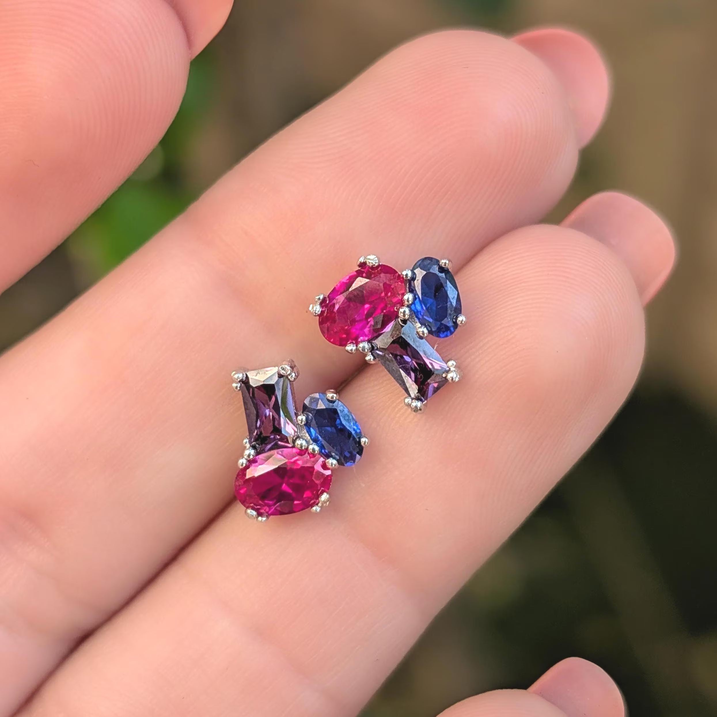 The Elia - Bisexual Flag Small Cluster Studs