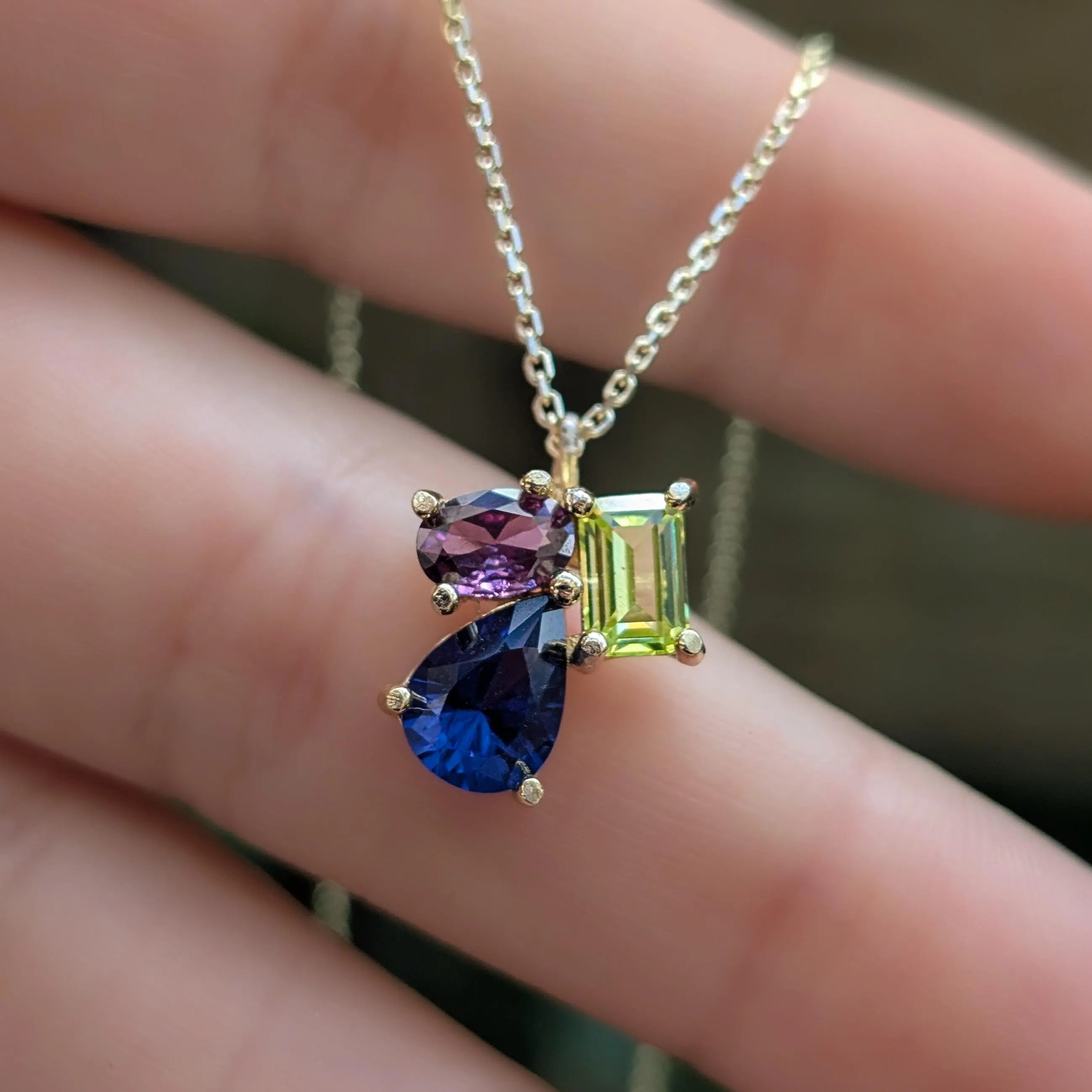 The Tulia - Custom 3 stone Necklace