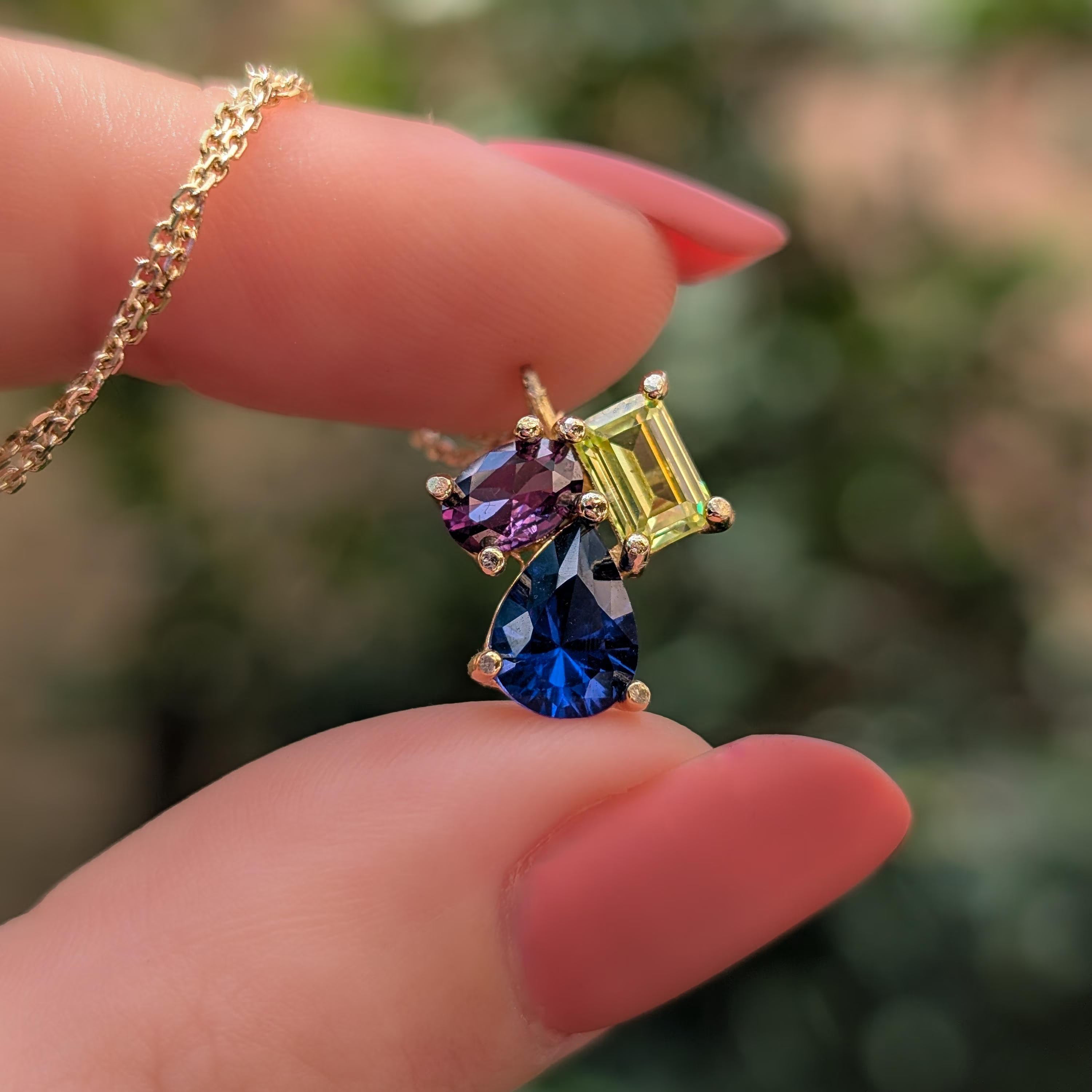 The Tulia - Custom 3 stone Necklace