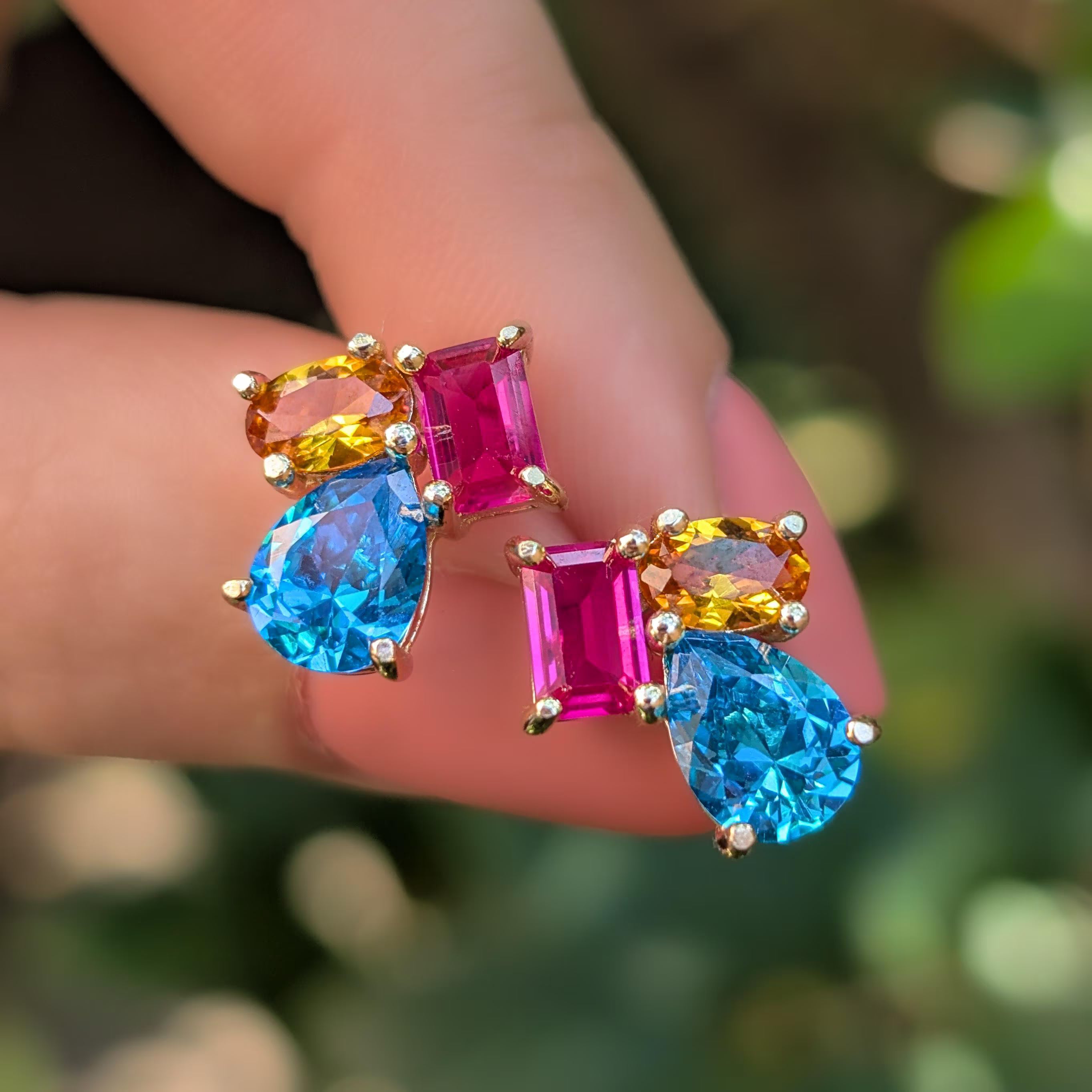 The Tulia - Pansexual Flag Cluster Studs