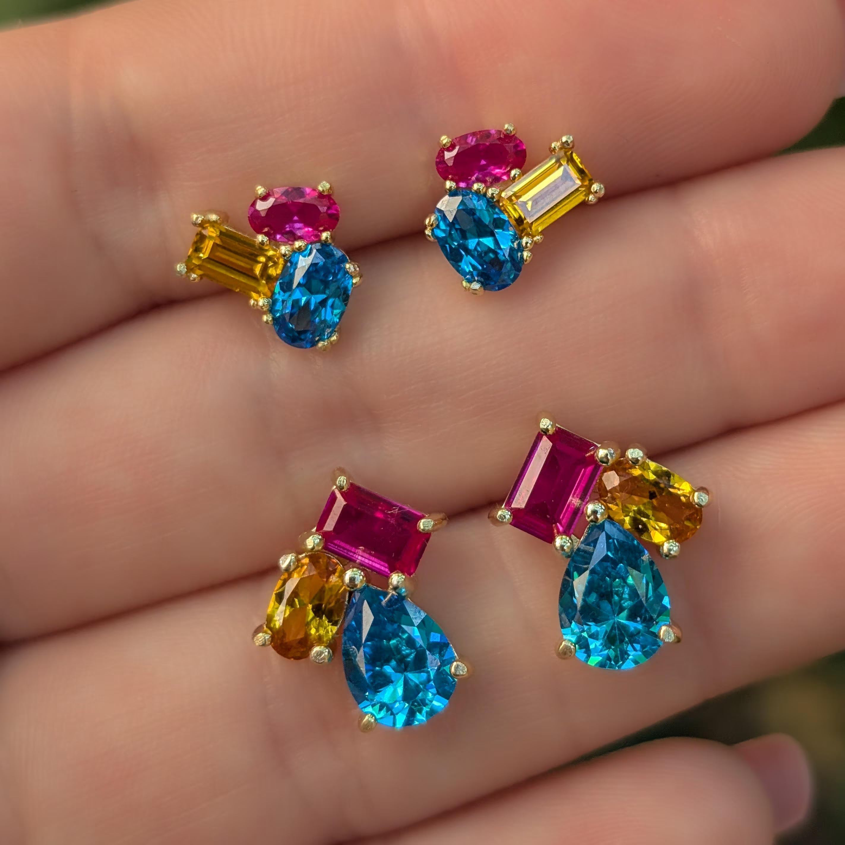 The Tulia - Pansexual Flag Cluster Studs