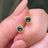Emerald Bezel Stud Earrings