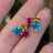 The Tulia - Pansexual Flag Cluster Studs