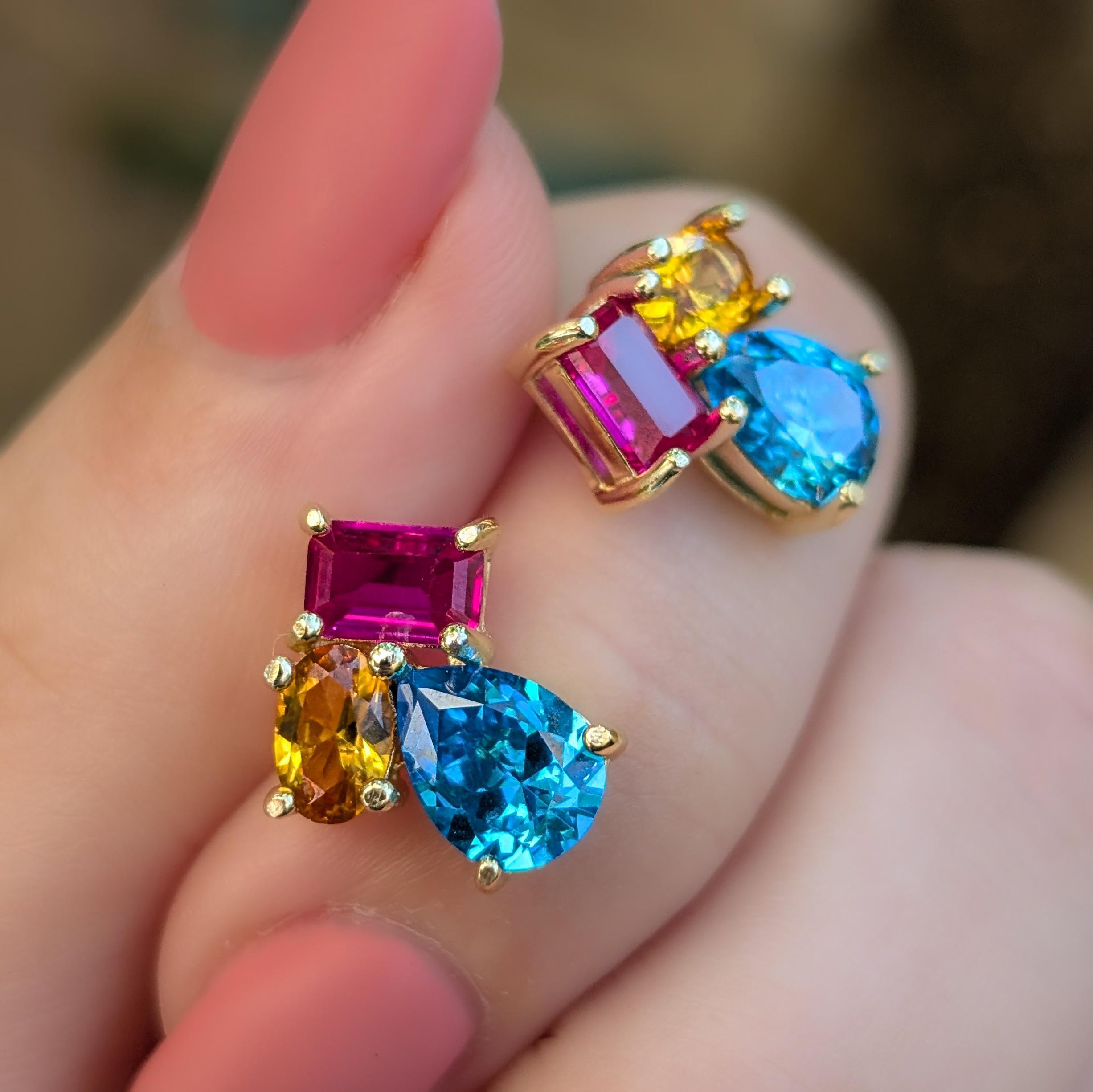 The Tulia - Pansexual Flag Cluster Studs