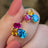 The Tulia - Pansexual Flag Cluster Studs