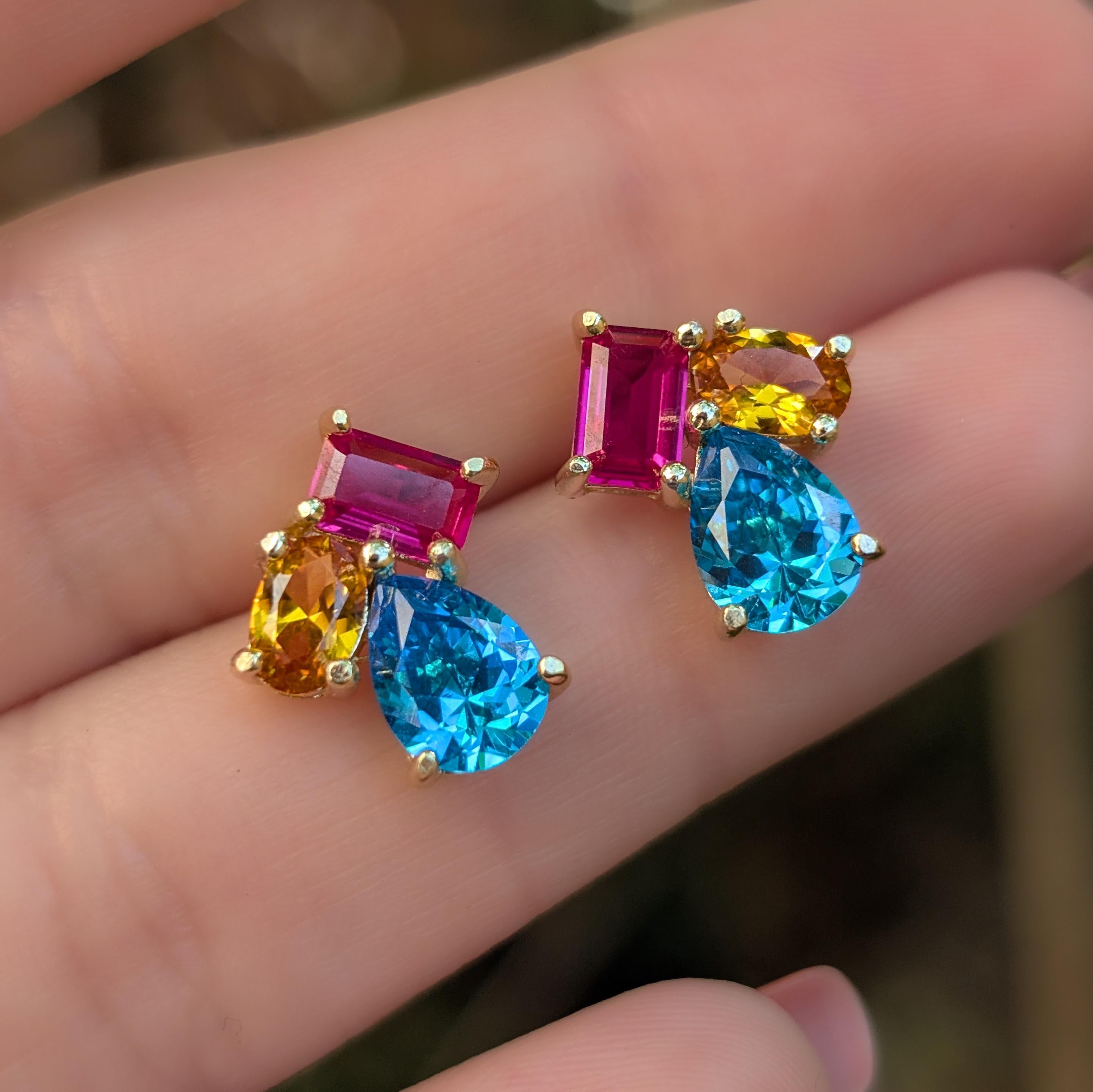 The Tulia - Pansexual Flag Cluster Studs