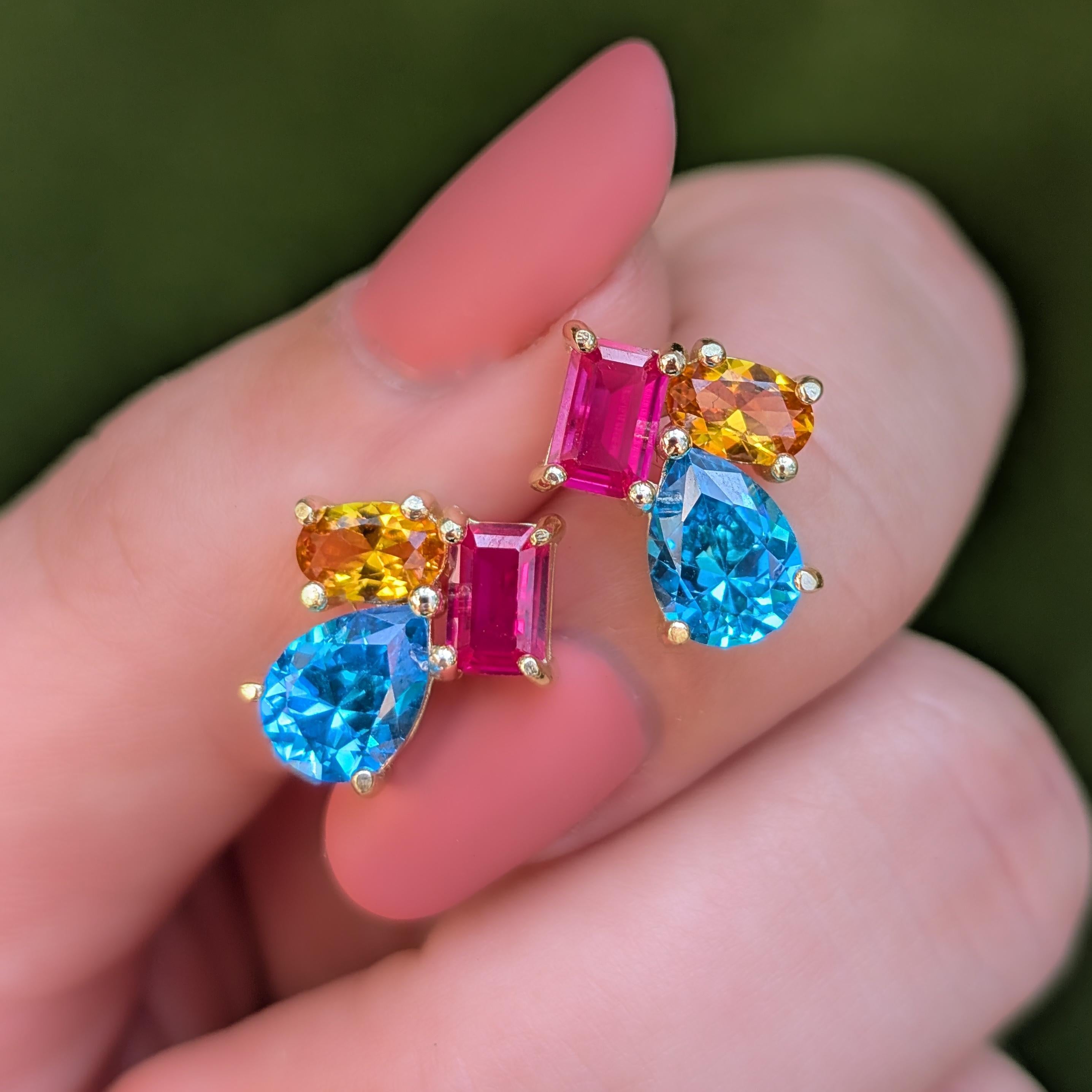 The Tulia - Pansexual Flag Cluster Studs