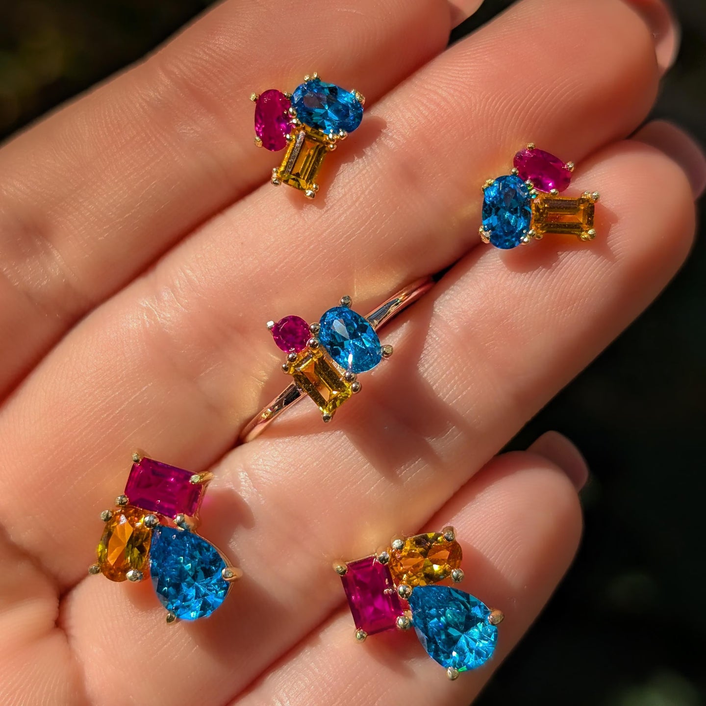 The Tulia - Pansexual Flag Cluster Studs
