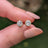 Moissanite Bezel Stud Earrings