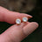 Moissanite Bezel Stud Earrings