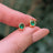 Emerald Bezel Stud Earrings