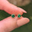 Emerald Bezel Stud Earrings