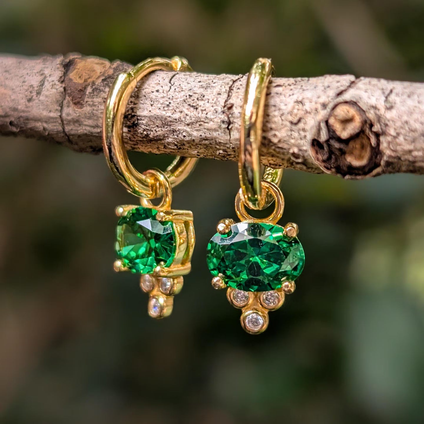 Oval East West Hoop Dangle Earrings