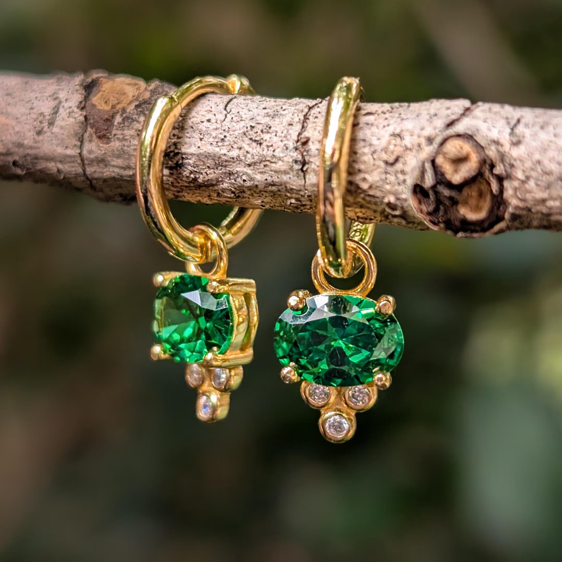 Oval East West Hoop Dangle Earrings