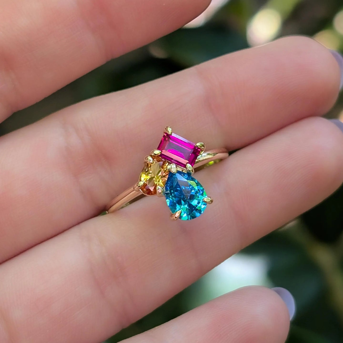 The Tulia - Pansexual 3 Stone Ring