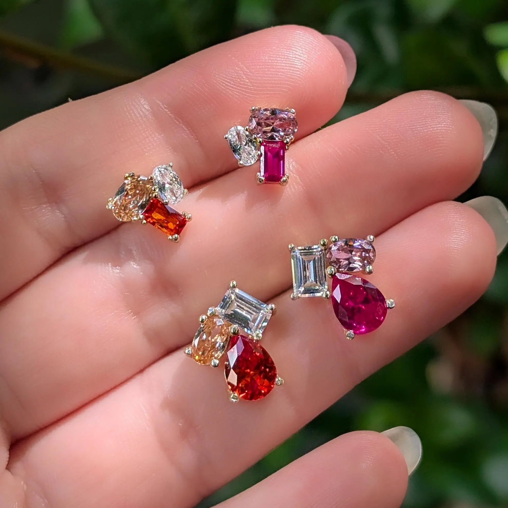 The Tulia - Lesbian Flag Cluster Studs