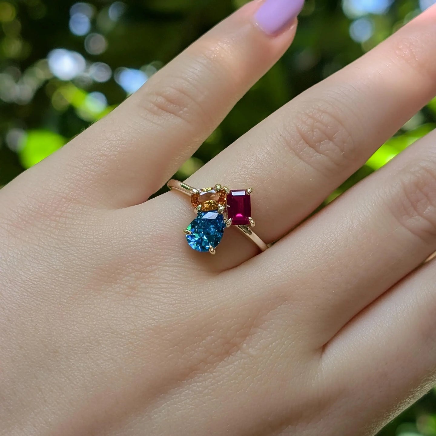 The Tulia - Pansexual 3 Stone Ring