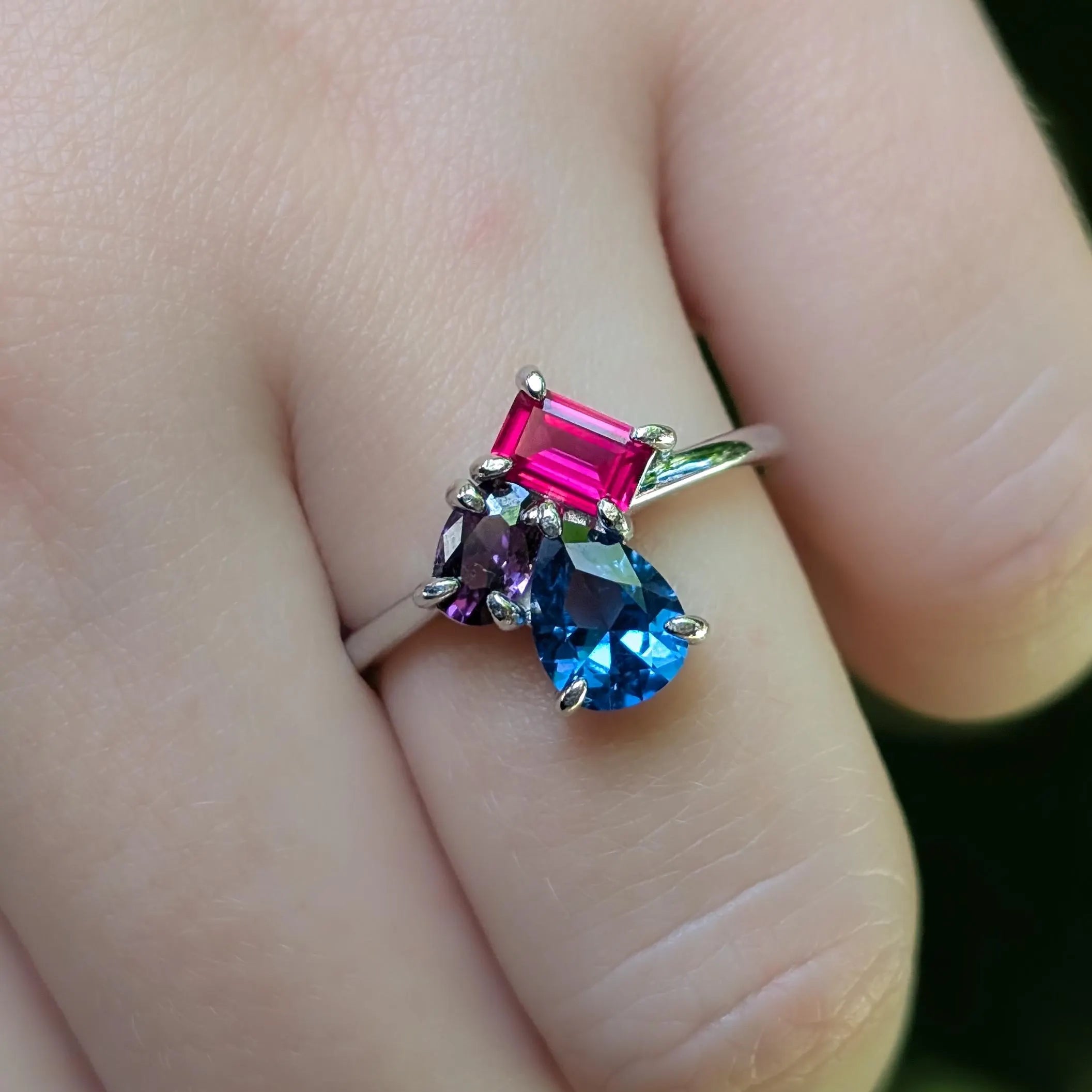 The Tulia - Bisexual 3 Stone Ring