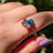 The Tulia - Trans Flag 3 Stone Ring
