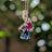 The Tulia - Bisexual Flag 3 stone Necklace