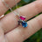 The Tulia - Bisexual Flag 3 stone Necklace