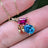 The Tulia - Pansexual Flag 3 stone Necklace