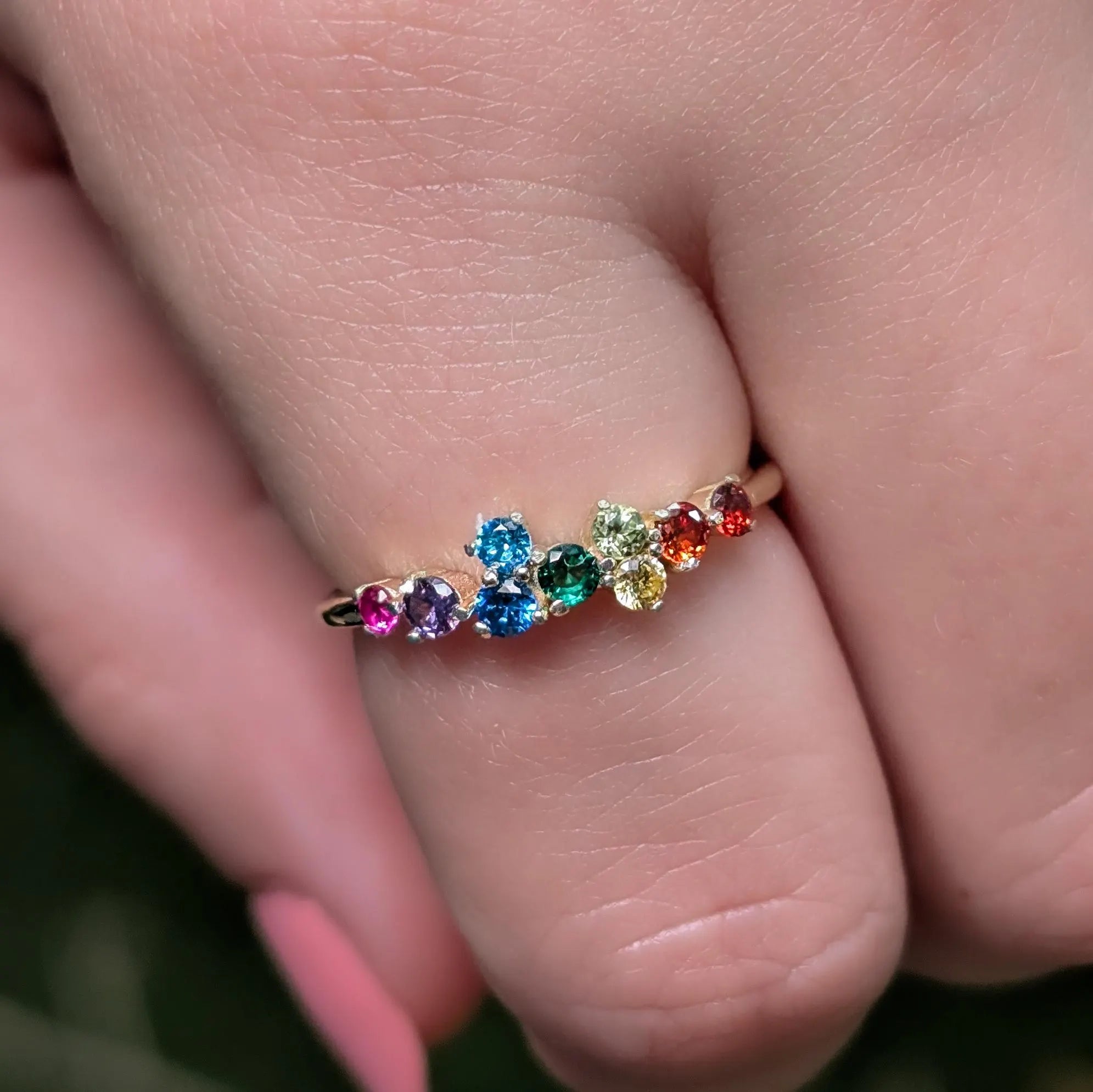 9 Stone Pride Cluster Band