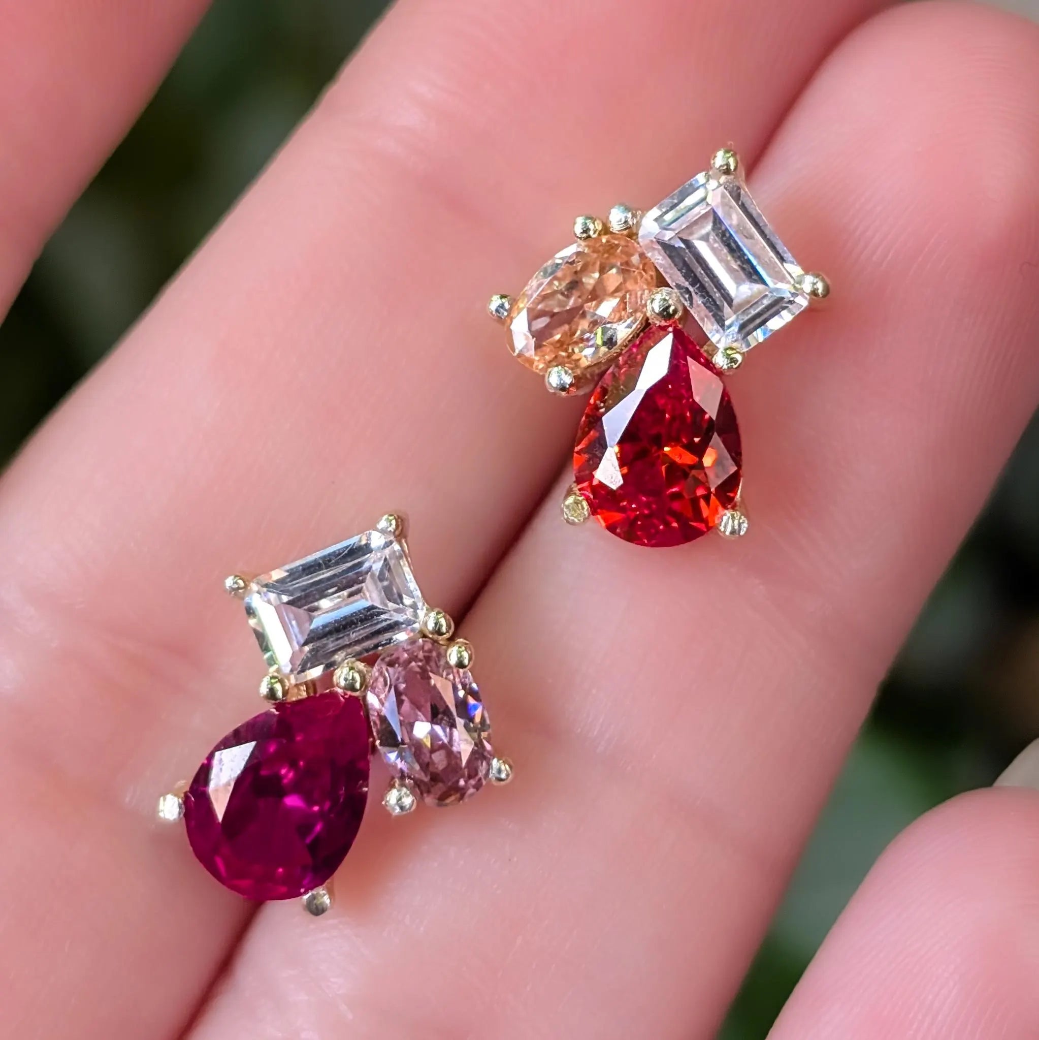 The Tulia - Lesbian Flag Cluster Studs