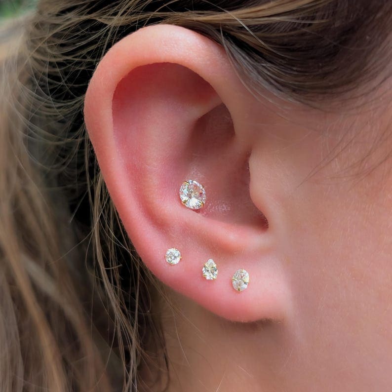 Micro Lab Diamond Earrings Earrings Handmade Handcrafted