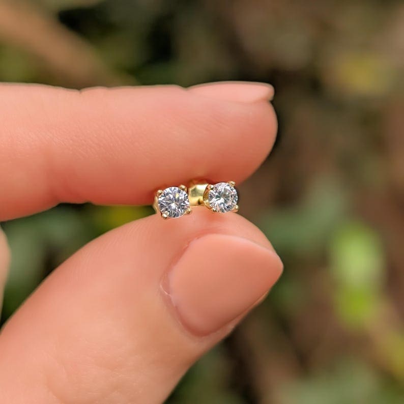 Micro Lab Diamond Earrings Earrings Handmade Handcrafted