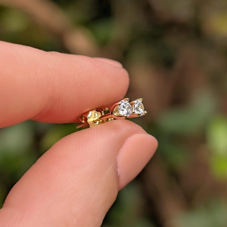 Micro Lab Diamond Earrings Earrings Handmade Handcrafted