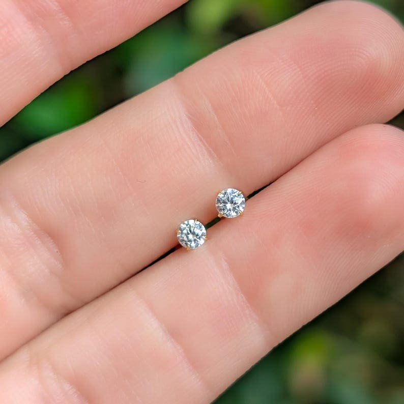 Micro Lab Diamond Earrings Earrings Handmade Handcrafted