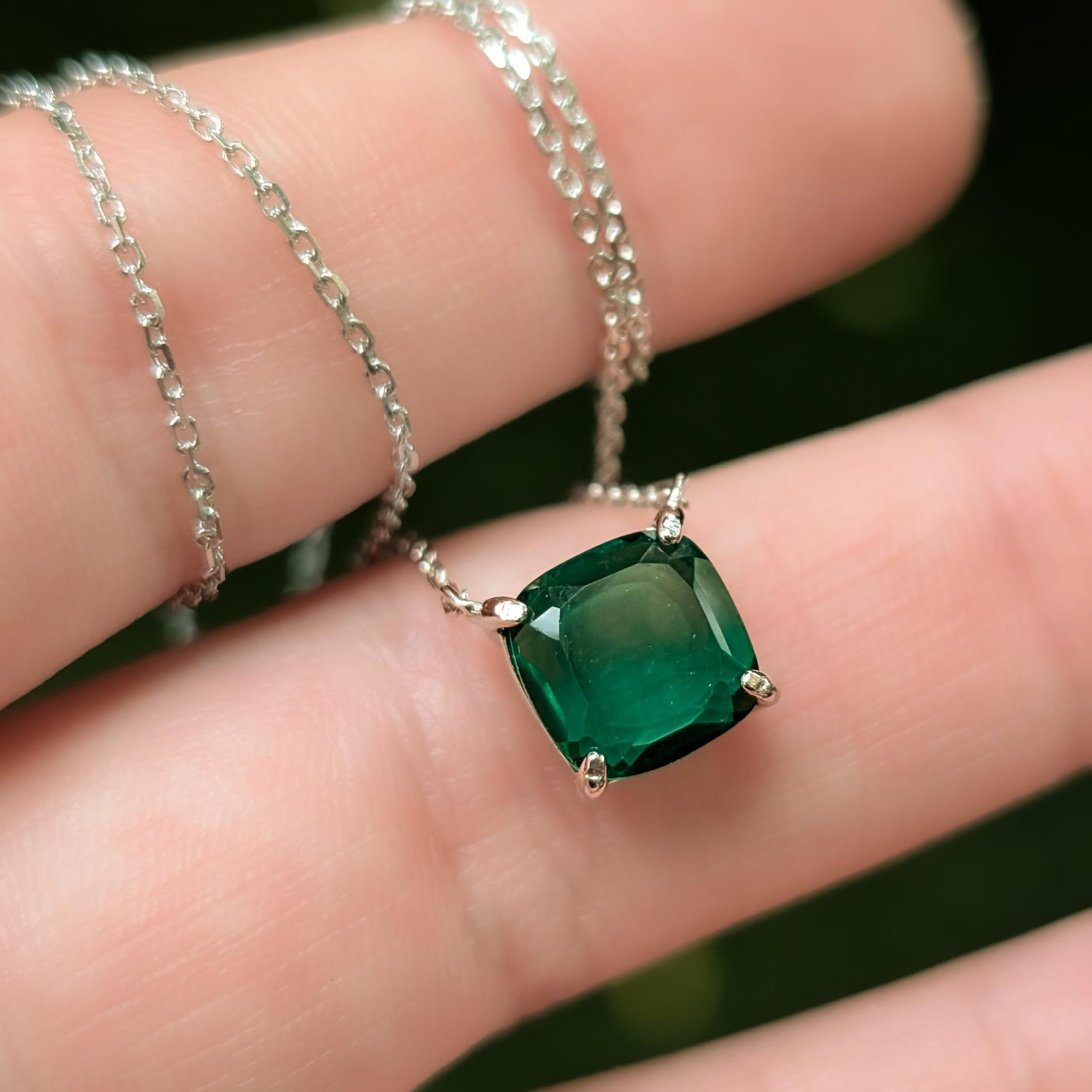 The Ashlynn - Lab Emerald Necklace