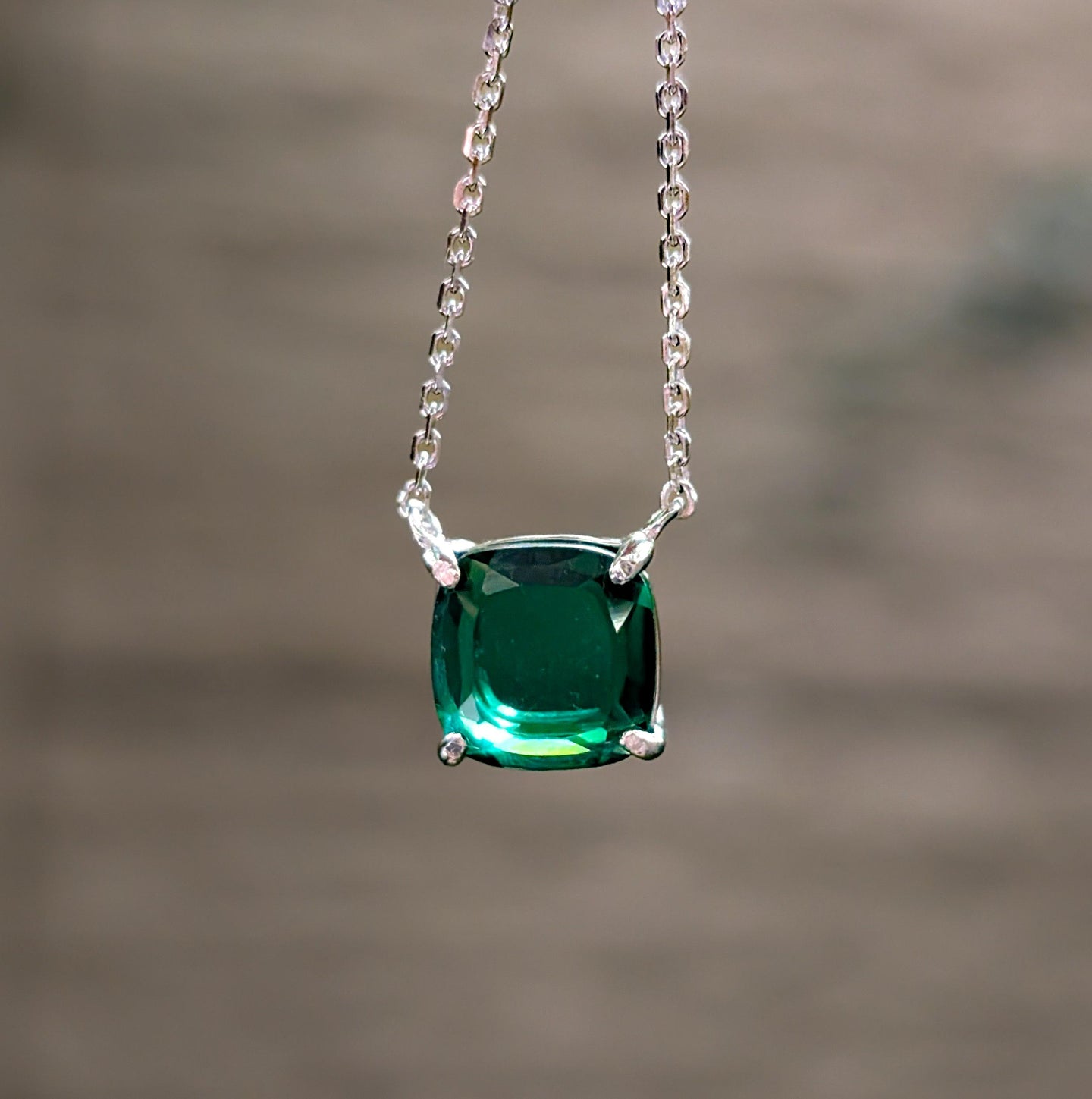 The Ashlynn - Lab Emerald Necklace